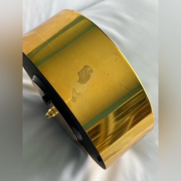 Marble Table Clock with Gold Hardware - Picture 4 of 6